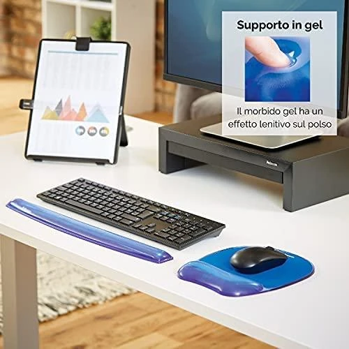 FELLOWES CRYSTAL Klaviatūra riešo atrama Mėlynas