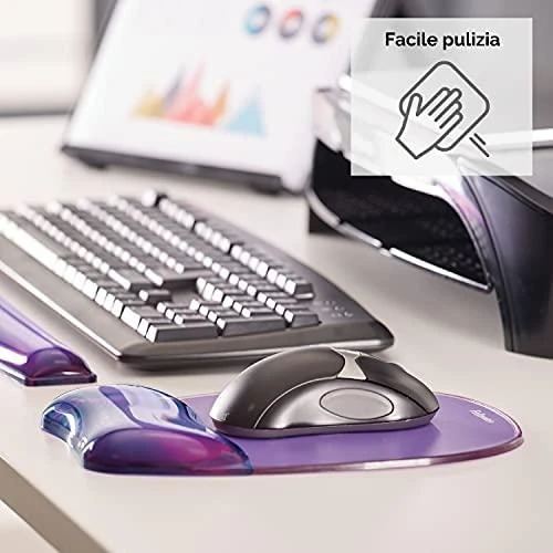 FELLOWES CRYSTAL PURPLE Pelės kilimėlis riešo atrama