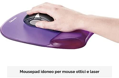 FELLOWES CRYSTAL PURPLE Pelės kilimėlis riešo atrama