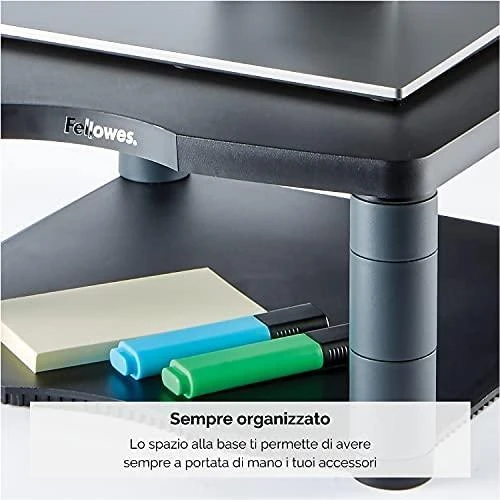 Laikiklis Fellowes Monitoriaus stovas kolegos Premium, Juoda/grafitas
