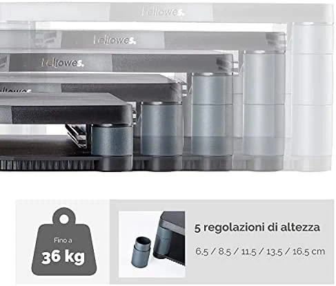 Laikiklis Fellowes Monitoriaus stovas kolegos Premium, Juoda/grafitas