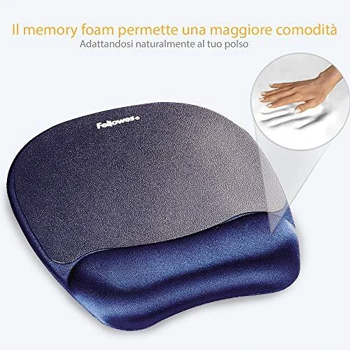 Fellowes | Foam Pelės kilimėlis su riešo atrama | Mouse pad with wrist pillow | 202 x 235 x 25 mm | Sapphire