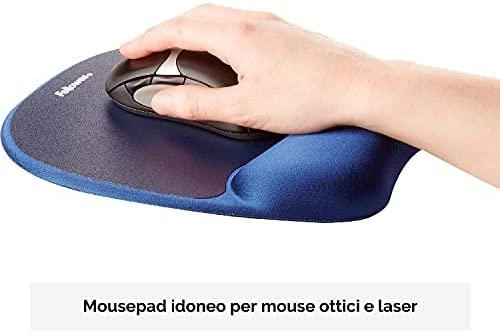 Fellowes | Foam Pelės kilimėlis su riešo atrama | Mouse pad with wrist pillow | 202 x 235 x 25 mm | Sapphire