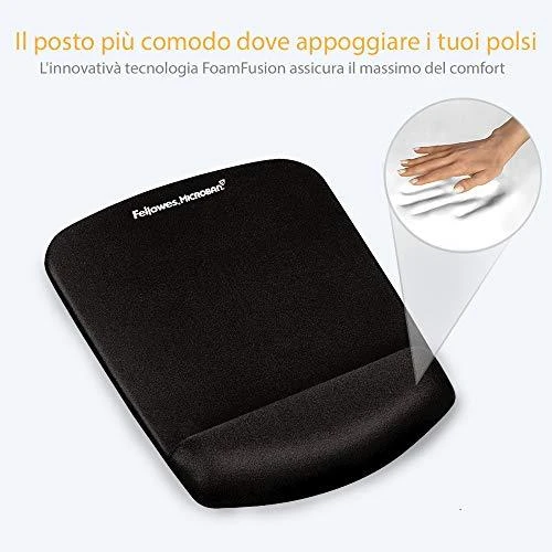 Kilimėlis pelei su riešo atrama FELLOWES PlushTouch™ (9252003), juoda sp.