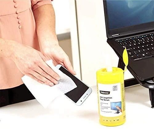 Valiklis Fellowes 100 ekrano valymas – Įrangos valymo drėgnos šluostės – LCD/TFT/Plazma – Daugiaspalvis – 82 mm – 82 mm – 170 mm