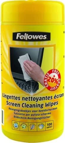 Valiklis Fellowes 100 ekrano valymas – Įrangos valymo drėgnos šluostės – LCD/TFT/Plazma – Daugiaspalvis – 82 mm – 82 mm – 170 mm