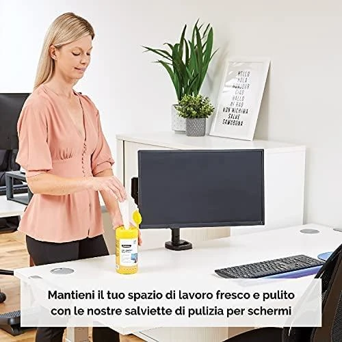 Valiklis Fellowes 100 ekrano valymas – Įrangos valymo drėgnos šluostės – LCD/TFT/Plazma – Daugiaspalvis – 82 mm – 82 mm – 170 mm