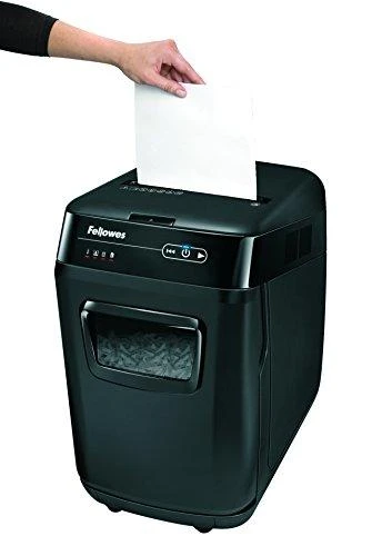 Fellowes kryžminio pjovimo smulkintuvas | AutoMAX 150C | Juodas | Popieriaus smulkintuvas | Kompaktinių diskų smulkintuvas | Kreditinių kortelių smulkintuvas | Automatinis padavimas