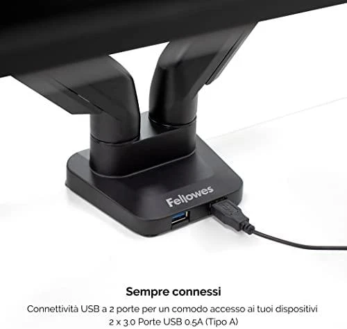 Laikiklis Fellowes | Platinum Series Dual Horizontal Monitorius Arm | 8042501 | Juodas