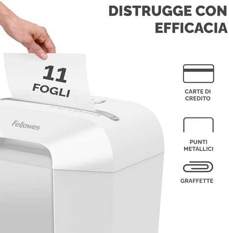 Smulkintuvas Fellowes Fellowes Powershred LX70 Aktenvernichter CrossCut 11 Blatt 4x40mm P-4 Weiss