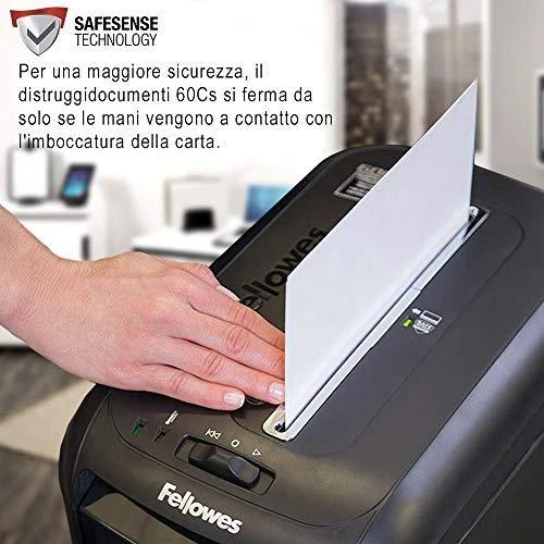 Fellowes Powershred | 60Cs | Juodas | 22 L | Kreditinių kortelių smulkinimas | 75 dB | Popieriaus apdorojimo standartas / išvestis 10 lapų per eigą | Skersinis smulkintuvas | Garantija 24 mėn.