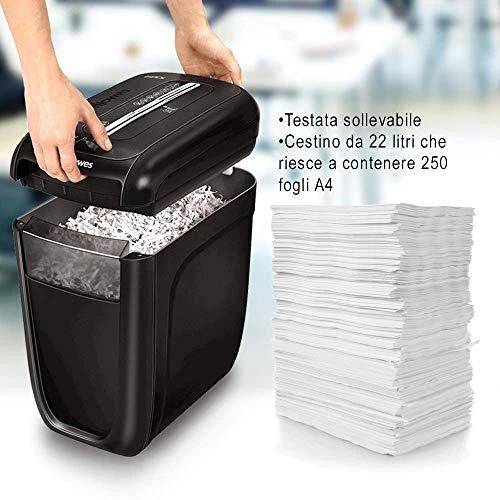 Fellowes Powershred | 60Cs | Juodas | 22 L | Kreditinių kortelių smulkinimas | 75 dB | Popieriaus apdorojimo standartas / išvestis 10 lapų per eigą | Skersinis smulkintuvas | Garantija 24 mėn.