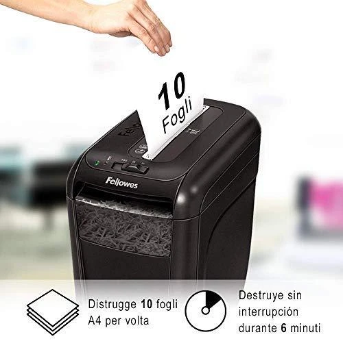 Fellowes Powershred | 60Cs | Juodas | 22 L | Kreditinių kortelių smulkinimas | 75 dB | Popieriaus apdorojimo standartas / išvestis 10 lapų per eigą | Skersinis smulkintuvas | Garantija 24 mėn.