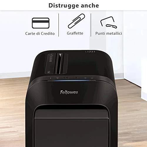 Fellowes MicroShred | LX221 | Juodas | Popieriaus smulkinimas | Kreditinių kortelių smulkinimas | Tradicinis