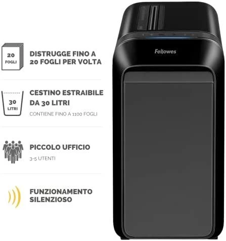 Fellowes MicroShred | LX221 | Juodas | Popieriaus smulkinimas | Kreditinių kortelių smulkinimas | Tradicinis