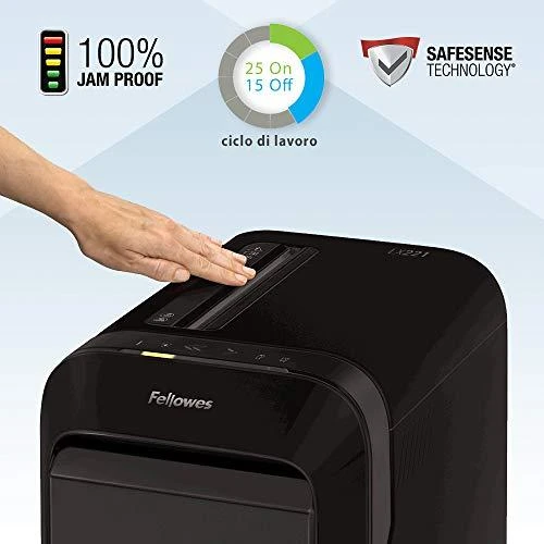 Fellowes MicroShred | LX221 | Juodas | Popieriaus smulkinimas | Kreditinių kortelių smulkinimas | Tradicinis