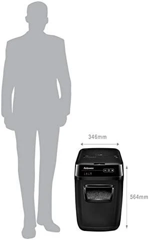 Fellowes Cross-Cut | AutoMax 200C | Juodas | Popieriaus smulkinimas | Kompaktinių diskų smulkinimas | Kreditinių kortelių smulkinimas