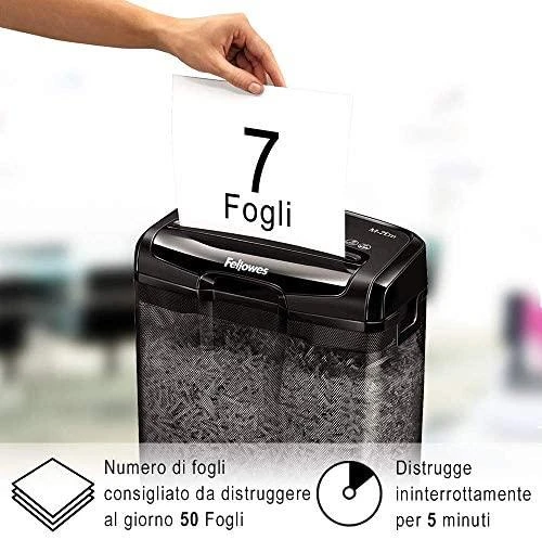 Dokumentų naikiklis Fellowes Powershred® M-7Cm, Cross-Cut, 7 lapai 70gsm, P4, 13 L