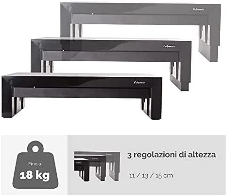 Laikiklis Fellowes | Designer Suites Monitorius Riser | Height adjustment | Juodas