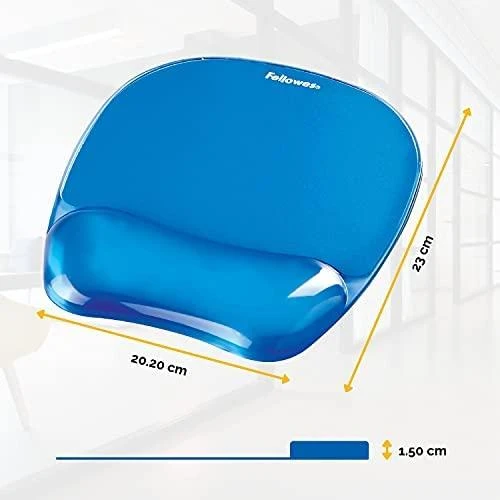 FELLOWES CRYSTAL Mėlynas Pelės kilimėlis w/ riešo atrama