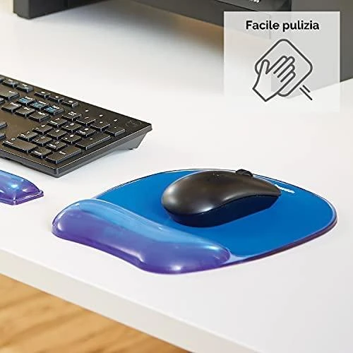 FELLOWES CRYSTAL Mėlynas Pelės kilimėlis w/ riešo atrama