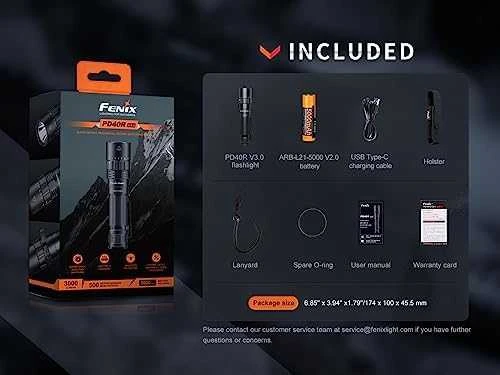 FNX Fenix PD40R V3.0 žibintuvėlis Juoda Rankinis žibintuvėlis LED