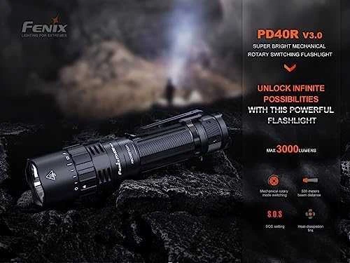 FNX Fenix PD40R V3.0 žibintuvėlis Juoda Rankinis žibintuvėlis LED