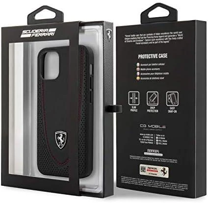 Ferrari FEOGOHCP12LBK Apple iPhone 12 Pro Max 6,7″ juodos spalvos kietas dėklas Off Track Perforated