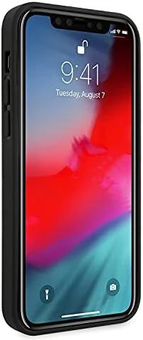 Ferrari FEOGOHCP12MBK Apple iPhone 12/12 Pro 6,1″ juodos spalvos kietas dėklas Off Track Perforated