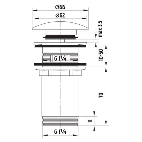 Ferro automatinis spragtelėjimo kamštis Rotondo 5/4'' didelis chromuotas (S285)