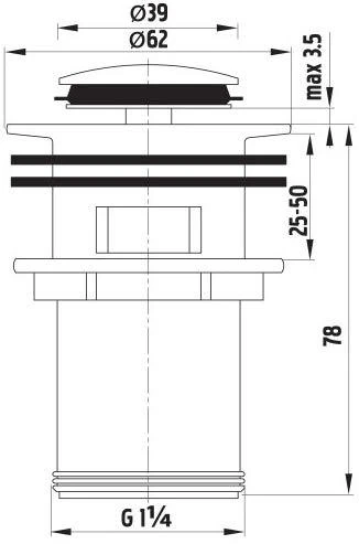 Ferro automatinis spragtelėjimo kamštis 5/4'' mažas chromuotas (S283)