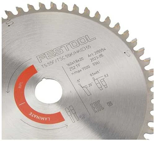 Pjovimo diskas laminatui Festool HW 205554; 160x20 mm; Z52