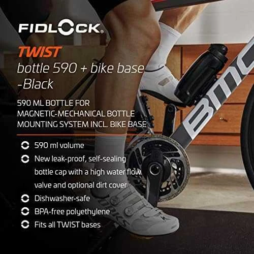 Gertuvė su laikikliu Fidlock Twist bottle 590 juoda