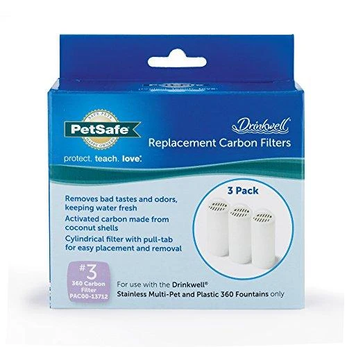 Petsafe Drinkwell 360 Pet Fountain Pakaitinis anglies filtras Cilindrinis anglies filtras 360 girdykloms-fontanėliams 3vnt