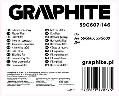 Graphite Klojuotas filtras, skirtas 59G607, 59G608