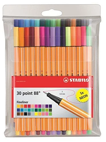 Stabilo Point 88 flomasterių rinkinys 30 spalvų