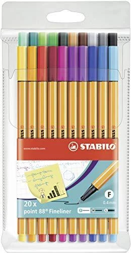 Stabilo point 88 0.4 mm flomasteriai rinkinyje
