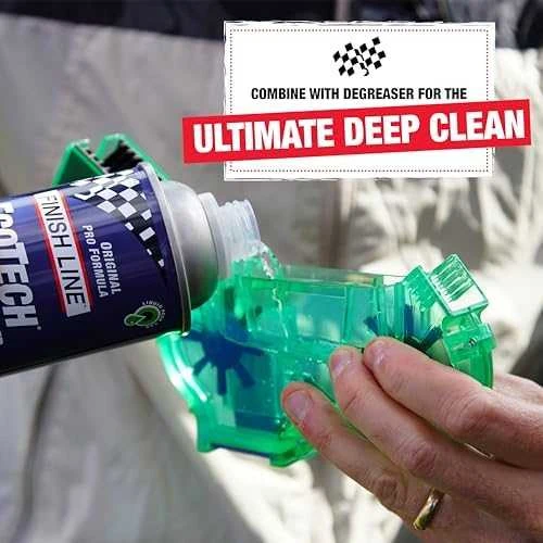 Grandinės priežiūros rinkinys Finish Line Chain Cleaner su nuriebalintoju ir tepalu