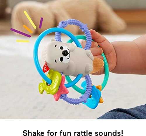Fisher-price kramtukas su barškučiu, daugiaspalvis, audinys