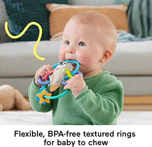 Fisher-price kramtukas su barškučiu, daugiaspalvis, audinys