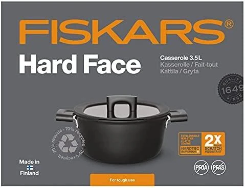 Fiskars Hard Face puodas 3,5 L / 22 cm su dangčiu