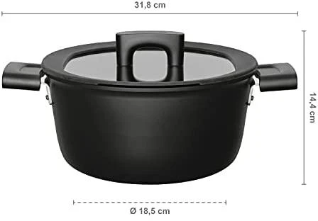 Fiskars Hard Face puodas 3,5 L / 22 cm su dangčiu