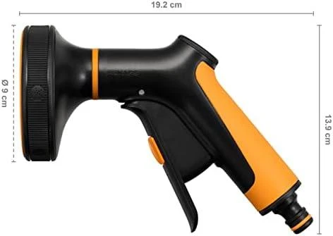 Fiskars „Comfort“ daugiafunkcis laistymo pistoletas, su valdymu priekyje