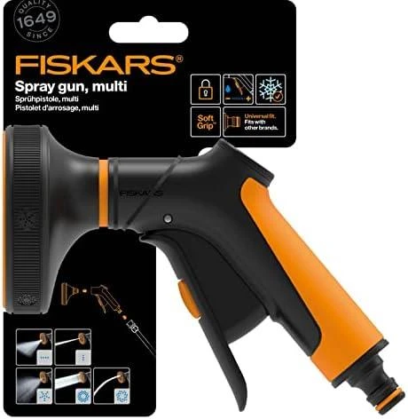 Fiskars „Comfort“ daugiafunkcis laistymo pistoletas, su valdymu priekyje