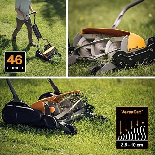 Fiskars Mechaninė vejapjovė be žolės rinktuvo StaySharp Max (1000591) 46cm