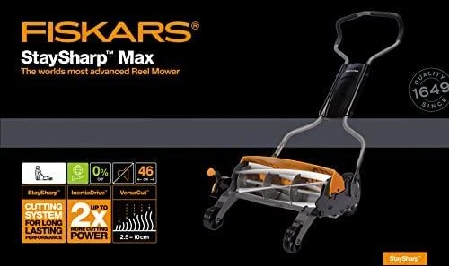 Fiskars Mechaninė vejapjovė be žolės rinktuvo StaySharp Max (1000591) 46cm