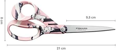 Fiskars Moomin Love žirklės su išmatavimais