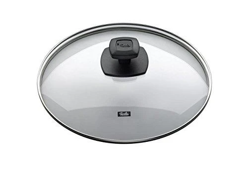 Fissler stiklinis 26 cm dangtis su juoda rankena