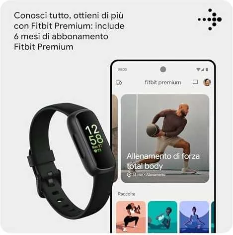 Išmanioji apyrankė Fitbit Inspire 3, Juodos spalvos korpusas su alyvinės spalvos dirželiu