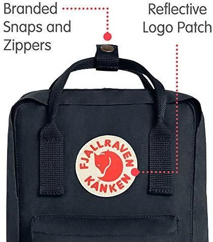 Carruzzo Fjällräven Kånken Mini Juodas vaikams miesto mokyklos kuprinė juoda (F23561-550)